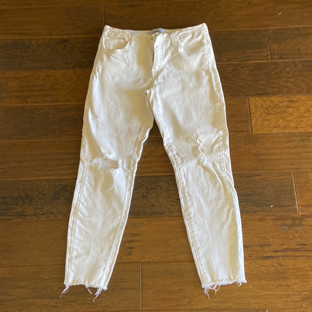 Distressed White Pants